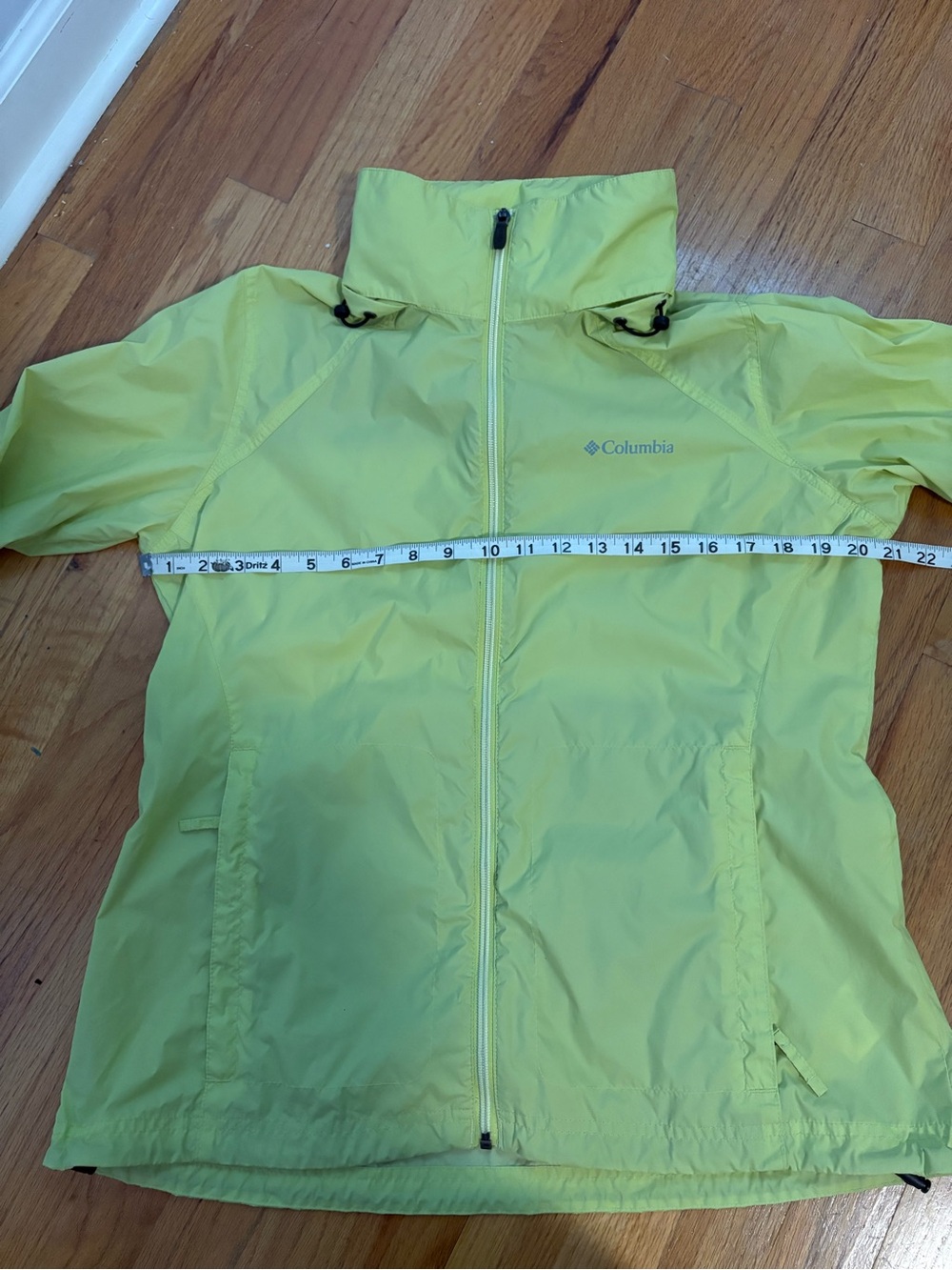 Columbia Women’s Lime Yellow Hooded Raincoat/Size L - Picture 4 of 8